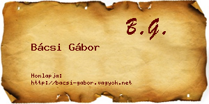 Bácsi Gábor névjegykártya