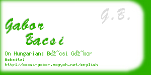 gabor bacsi business card